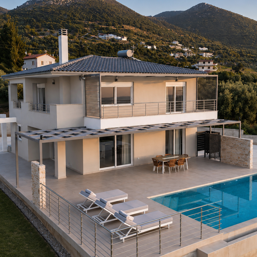 Villa Luna Sol Ενοικιαζόμενη βίλα Κυπαρισσία Airbnb Εταιρεία Διαχείρισης Καταλυμάτων Perla Homes